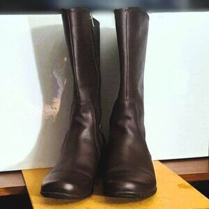 Rockport Ashley Genuine Leather Mid-calf/Knee High Boots Side Zip Like New